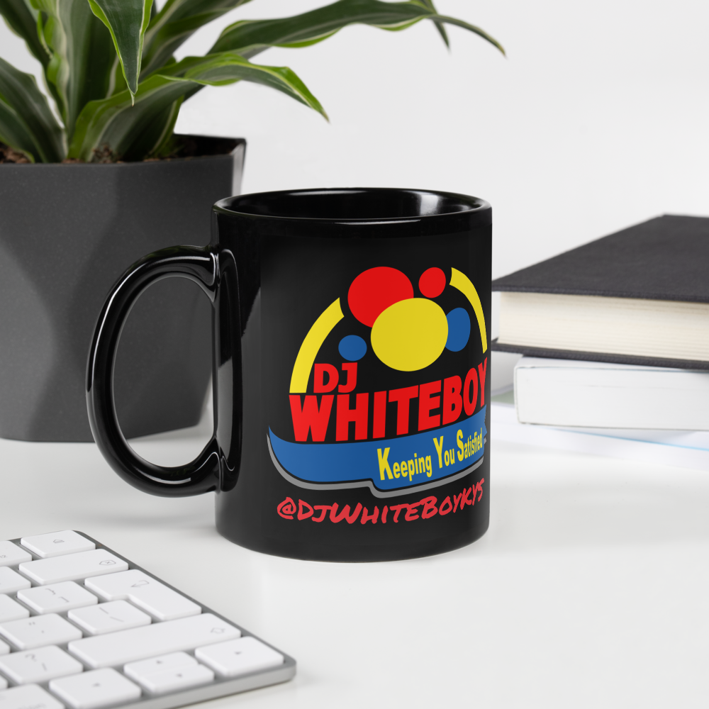 11oz Coffee Mug, Black Glossy. Classic Logo
