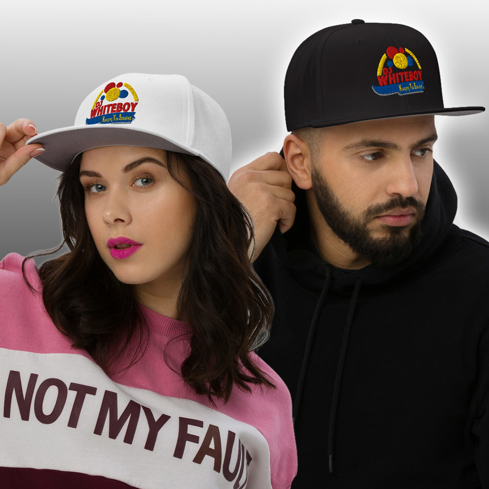 Snapback Flat Bill Unisex Embroidered Classic Logo Hat (2 Color Options)