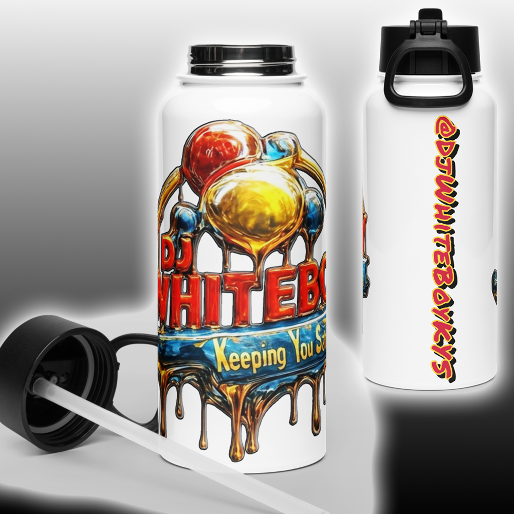 *Drip Logo Series* 32oz Stainless Steel Water Bottle With A Straw Lid.
