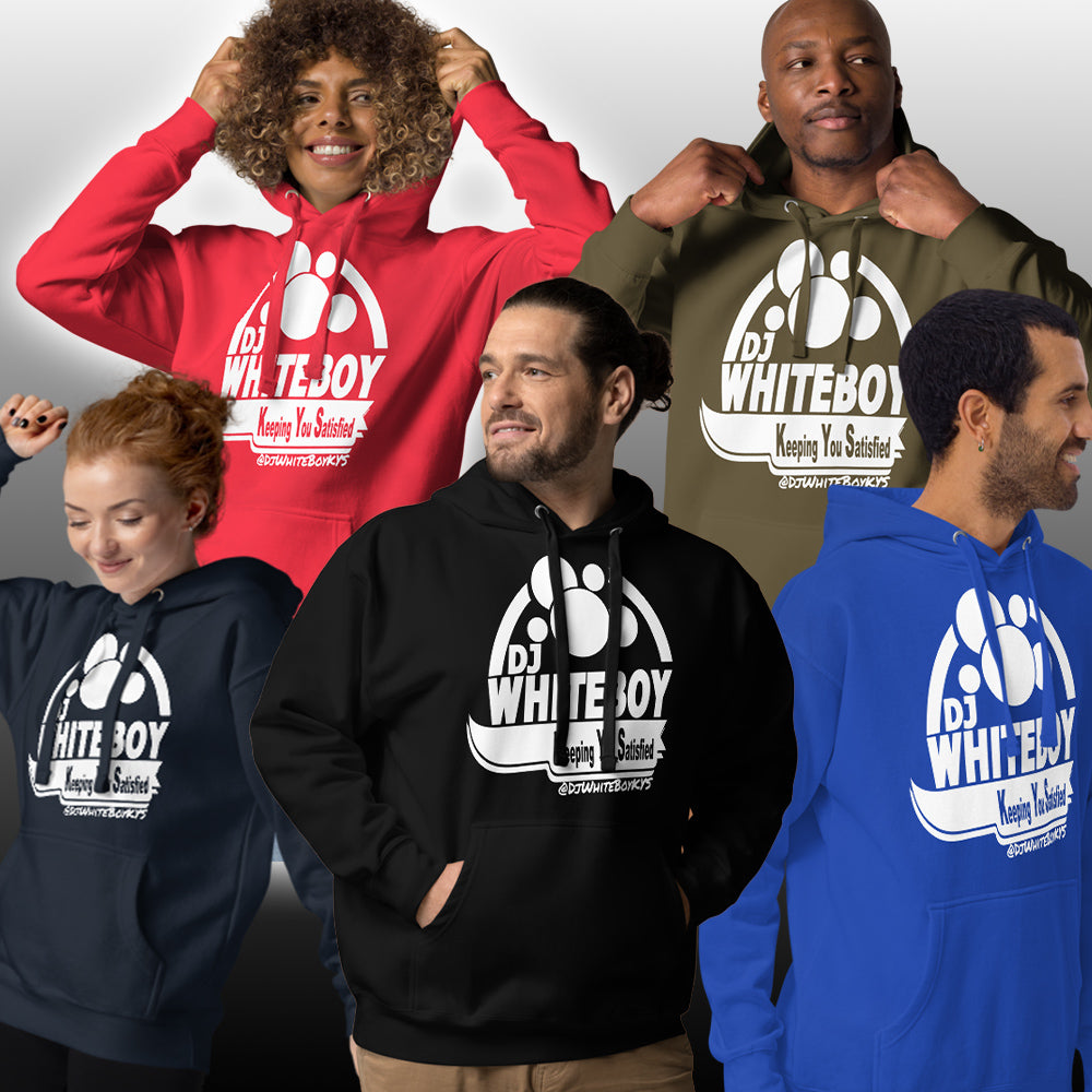 Hoodie Unisex Solid White Logo (9 Color Options)